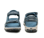 Front and back view on KURU Footwear TREAD Men's Sandals in MidnightBlue-StoneGray