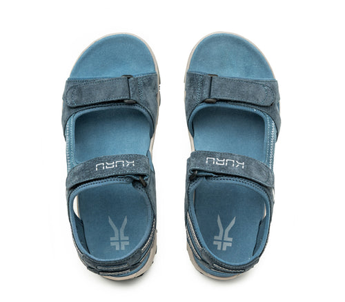 Top view of KURU Footwear TREAD Men's Sandals in MidnightBlue-StoneGray