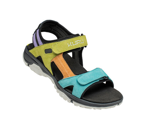 Toe touch view on KURU Footwear TREAD Women's Sandals in Multicolor-JetBlack
