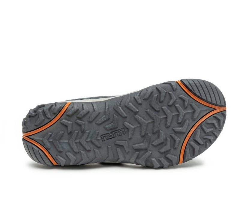 Detail of the sole pattern on the KURU Footwear TREAD Men's Sandals in SlateGray-BurntOrange