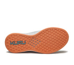Detail of the sole pattern on the KURU Footwear ATOM Slip-On Men's Sneaker in BrightWhite-TopazBlue