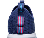 Close-up of the back on the KURU Footwear ATOM Slip-On Women's Sneaker in Navy-SkyBlue