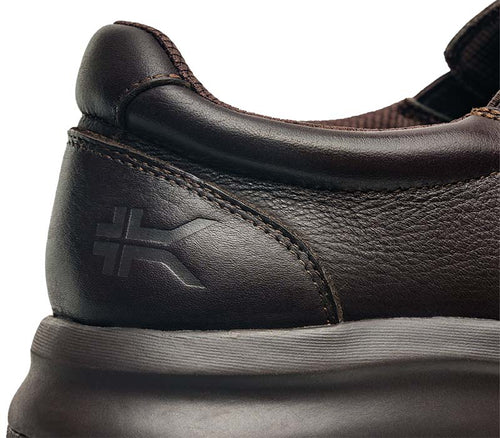 Close-up of the ankle on the KURU Footwear KIVI 2 Men's Slip-on Shoe in Espresso Brown