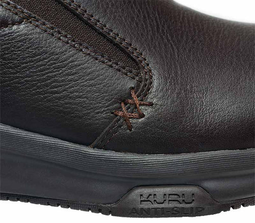 Close-up of the material on the KURU Footwear KIVI 2 Men's Slip-on Shoe in Espresso Brown