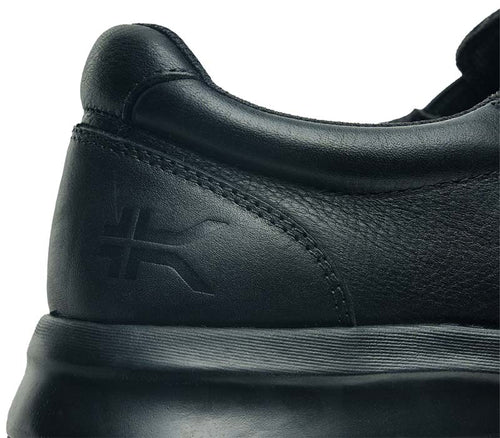 Close-up of the ankle on the KURU Footwear KIVI 2 Women's Slip-on Shoe in Jet Black
