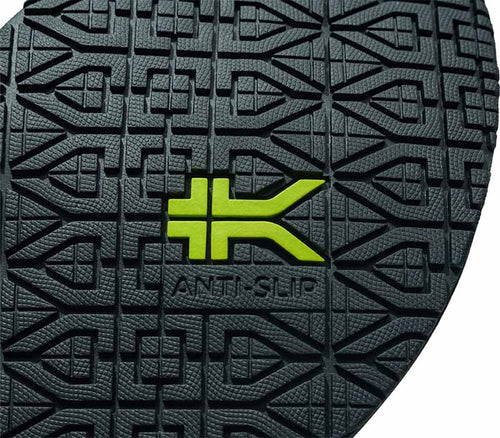 Close-up of the bottom of the sole on the KURU Footwear KIVI 2 Women's Slip-on Shoe in Jet Black
