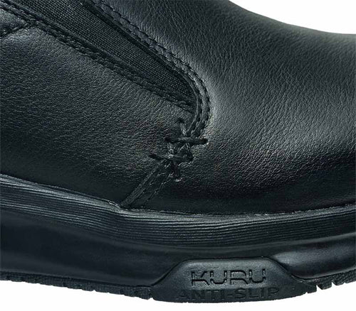 Close-up of the material on the KURU Footwear KIVI 2 Women's Slip-on Shoe in Jet Black