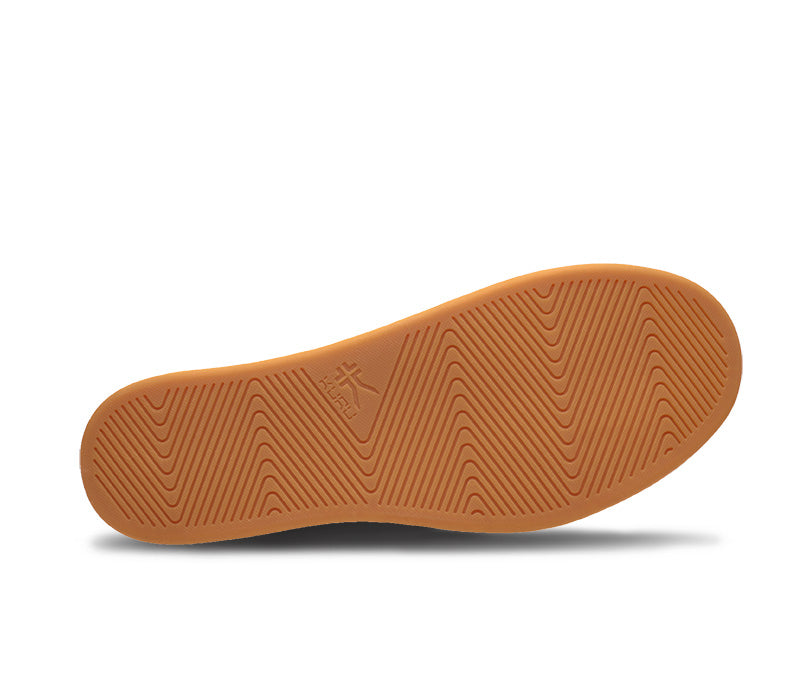 Detail of the sole pattern on the KURU Footwear PACE Men's Slip-on Shoe in JetBlack-RichWalnut