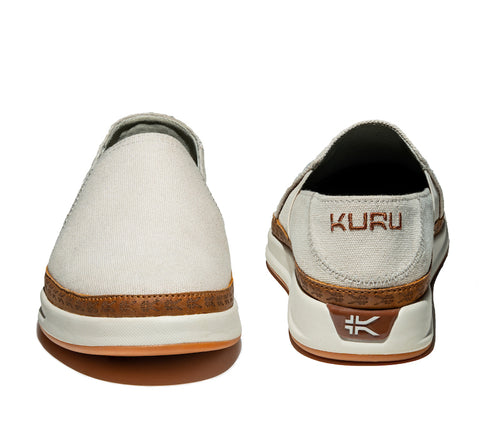 Front and back view on KURU Footwear ROAM ATLA Women's Classic women’s slip-on in Sand-Caramel