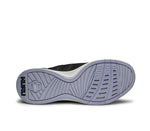 Detail of the sole pattern on the KURU Footwear STRIDE Move Women's Sneaker in JetBlack-LightLilac