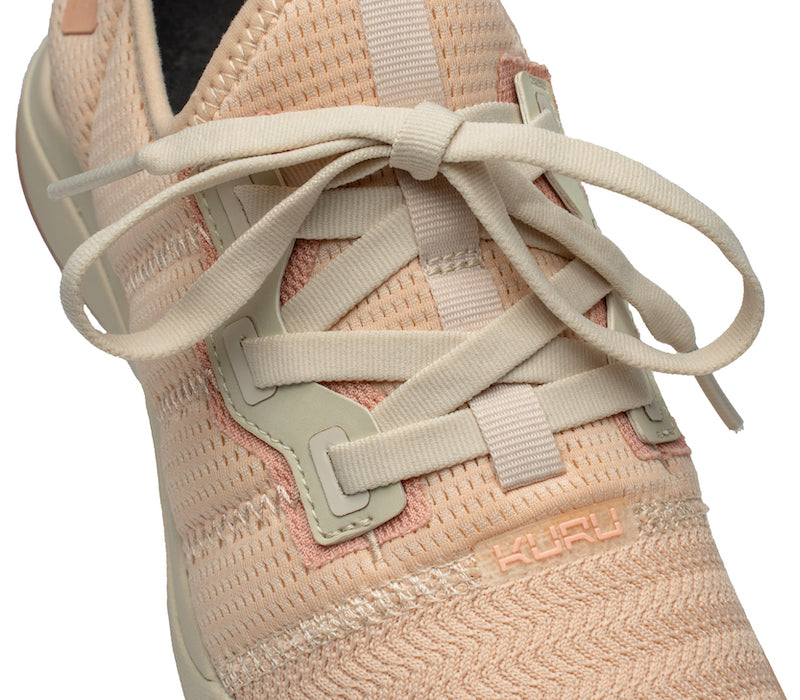 Close-up of the laces on the KURU Footwear STRIDE Move Women's Sneaker in PinkSorbet
