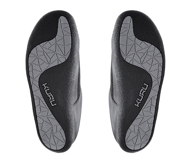 Detail of the sole pattern on the KURU Footwear DRAFT Women's Slipper in JetBlack