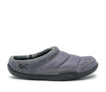 Outside profile details on the KURU Footwear DRAFT Men's Slipper in SlateGray-Black