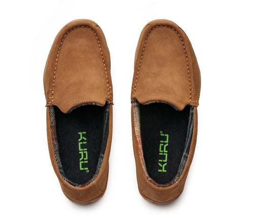 Top view of KURU Footwear LOFT Men's Slipper in Chestnut-Gum