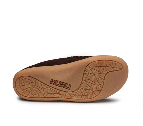 Detail of the sole pattern on the KURU Footwear LOFT Women's Slipper in JavaBrown-Gum