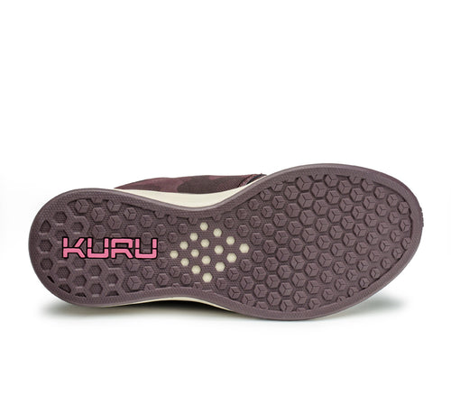 Detail of the sole pattern on the KURU Footwear ATOM Women's Athletic Sneaker in CamoWine-PinkSorbet