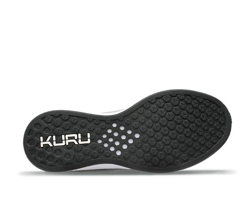 Detail of the sole pattern on the KURU Footwear ATOM Men's Athletic Sneaker in Indigo-White-Basalt