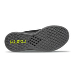 Detail of the sole pattern on the KURU Footwear ATOM WIDE Men's Athletic Sneaker in JetBlack-Citron