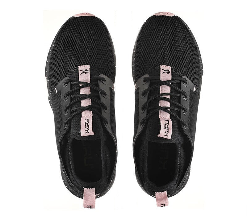 Top view of KURU Footwear ATOM Women's Athletic Sneaker in JetBlack-MistyLilac