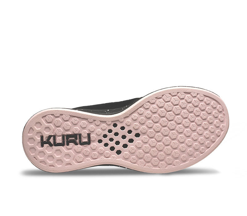 Detail of the sole pattern on the KURU Footwear ATOM Women's Athletic Sneaker in JetBlack-MistyLilac