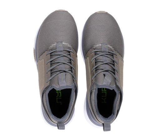Top view of KURU Footwear ATOM Men's Athletic Sneaker in MountainSage-White-SmokeGray