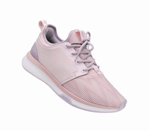 Toe touch view on KURU Footwear ATOM Women's Athletic Sneaker in PinkSorbet-Lilac