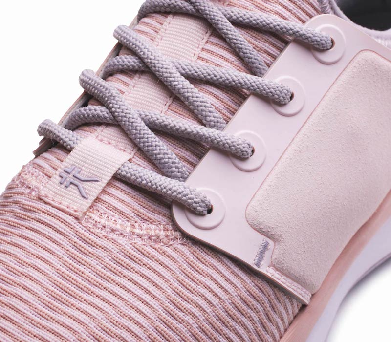 Close-up of the material on the KURU Footwear ATOM Women's Athletic Sneaker in PinkSorbet-Lilac