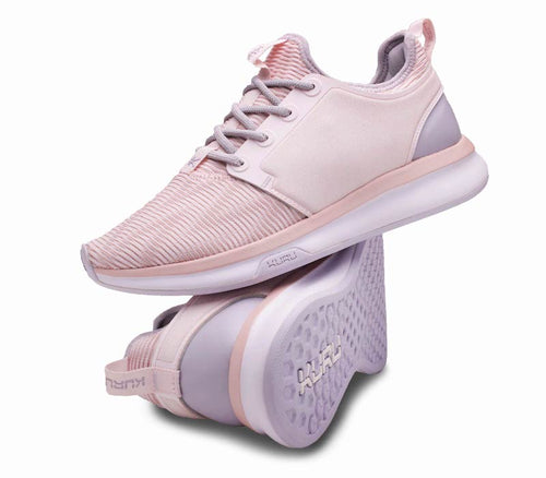 Stacked view of  KURU Footwear ATOM Women's Athletic Sneaker in PinkSorbet-Lilac