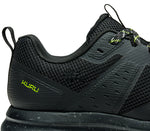Close-up of the ankle on the KURU Footwear ATOM Trail Men's Sneaker in JetBlack-KURUGreen