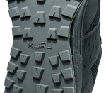 Close-up of the sole on the KURU Footwear ATOM Trail Men's Sneaker in JetBlack-KURUGreen