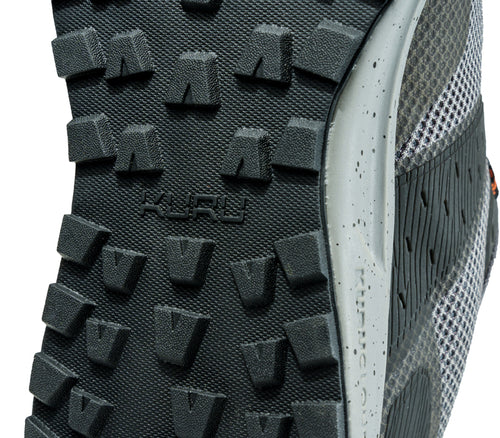 Close-up of the sole on the KURU Footwear ATOM Trail Men's Sneaker in LeadGray-OrangeSpice