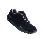 Toe touch view on KURU Footwear CHICANE Women's Trail Hiking Shoe in JetBlack-Boysenberry