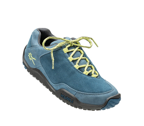 Toe touch view on KURU Footwear CHICANE Women's Trail Hiking Shoe in MineralBlue-PaleLime