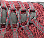 Close-up of the material on the KURU Footwear CHICANE Women's Trail Hiking Shoe in SlateGray-RosePink