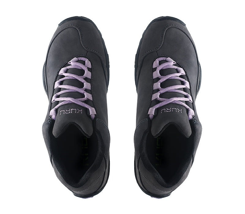 Top view of KURU Footwear CHICANE Women's Trail Hiking Shoe in SmokeGray-JetBlack-Violet