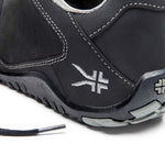 Close-up of the material on the KURU Footwear CHICANE Men's Trail Hiking Shoe in SmokestackBlack