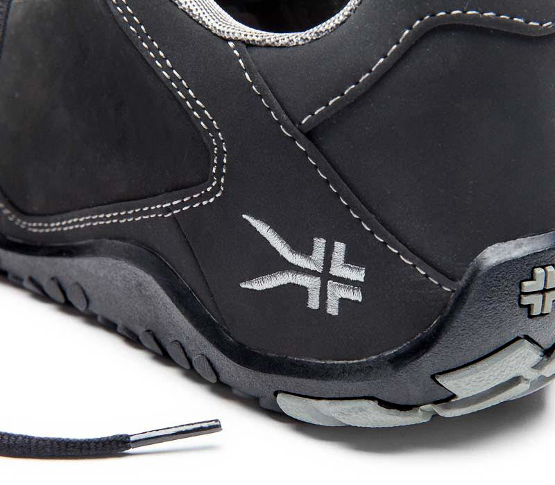 Close-up of the material on the KURU Footwear CHICANE WIDE Men's Trail Hiking Shoe in SmokestackBlack