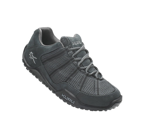 Toe touch view on KURU Footwear CHICANE WIDE Men's Trail Hiking Shoe in EmpireSteel-Black-Basalt