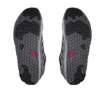 Detail of the sole pattern on the KURU Footwear CHICANE WIDE Men's Trail Hiking Shoe in JetBlack-CardinalRed