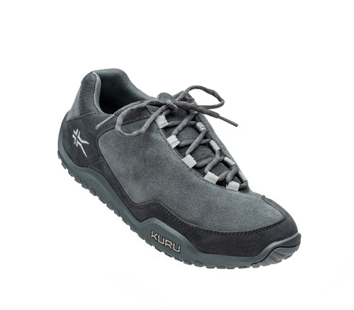 Toe touch view on KURU Footwear CHICANE WIDE Men's Trail Hiking Shoe in LeadGray-SlateGray