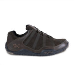 Outside profile details on the KURU Footwear CHICANE WIDE Men's Trail Hiking Shoe in WoodstockBrown-Black