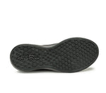 Detail of the sole pattern on the KURU Footwear FLUX Women's Sneaker in JetBlack-SmokeGray