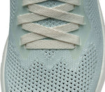 Close-up of the material on the KURU Footwear FLUX Women's Sneaker in LimeSorbet-MistBlue