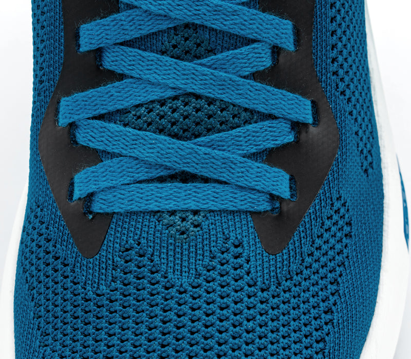 Close-up of the material on the KURU Footwear FLUX Men's Sneaker in TwilightBlue-KuruGreen
