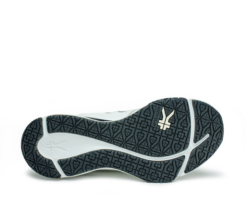 Detail of the sole pattern on the KURU Footwear KINETIC WIDE 2 Men's Anti-Slip Sneaker in BrightWhite-Graphite