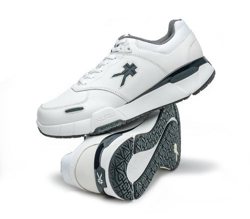 Stacked view of  KURU Footwear KINETIC WIDE 2 Men's Anti-Slip Sneaker in BrightWhite-Graphite