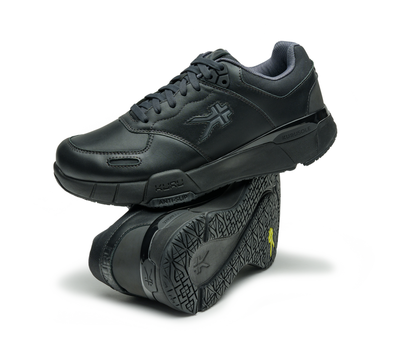 Stacked view of  KURU Footwear KINETIC 2 WIDE Men's Anti-Slip Sneaker in Smokestack-Black
