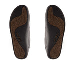 Detail of the sole pattern on the KURU Footwear KIVI WIDE Men's Slip-on Shoe in EspressoBrown