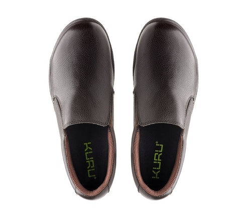 Top view of KURU Footwear KIVI Men's Slip-on Shoe in EspressoBrown