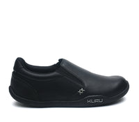 Outside profile details on the KURU Footwear KIVI Men's Slip-on Shoe in JetBlack-FogGray